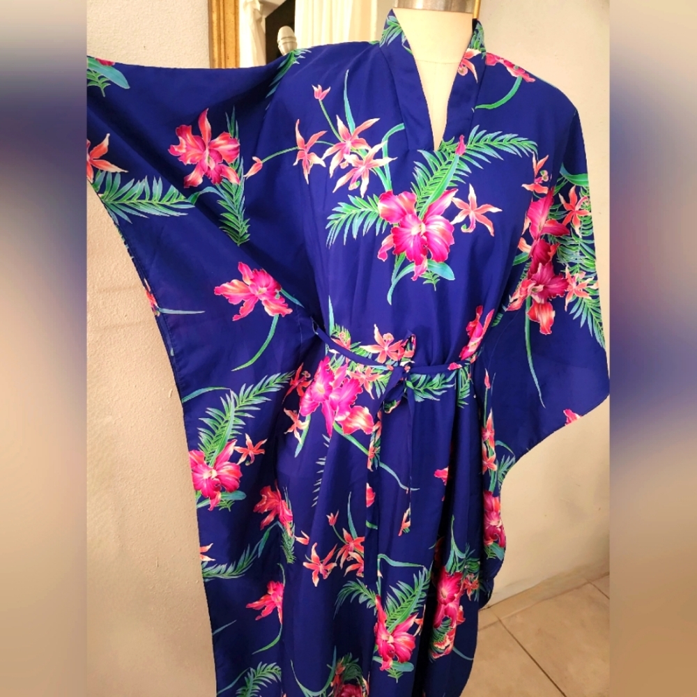 Vintage Rare Hawaiian Kimono SWEETHEARTS ARE MADE IN PARADISE BRAND OS - Picture 5 of 9